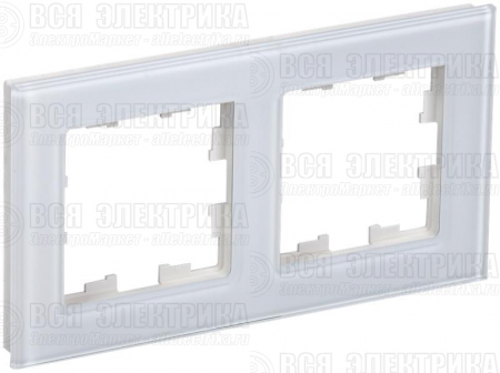Рамка 2-м BRITE РУ-2-2-БрБ стекло бел. IEK BR-M22-G-K01