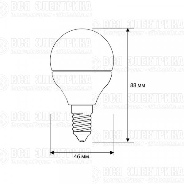 Лампа светодиодная LED8-G45/830/E14 8Вт шар 3000К тепл. бел. E14 720лм 170-265В Camelion 12391