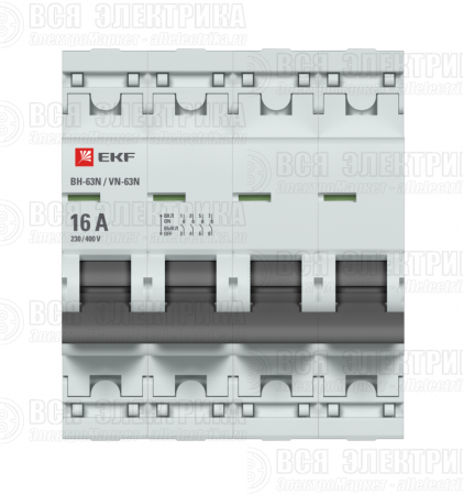 Выключатель нагрузки 4п 16А ВН-63N PROxima EKF S63416