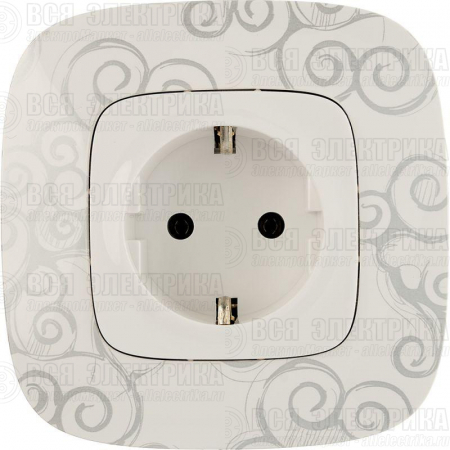 Розетка 1-м СП Valena Allure 16А IP2X 250В 2P+E безвинтов. клеммы с лицев. панелью механизм бел. Leg 753721