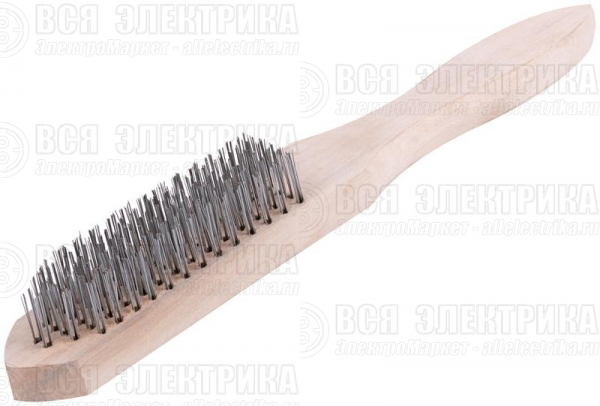 Корщетка с деревянной ручкой 6-ти рядная FIT 38406
