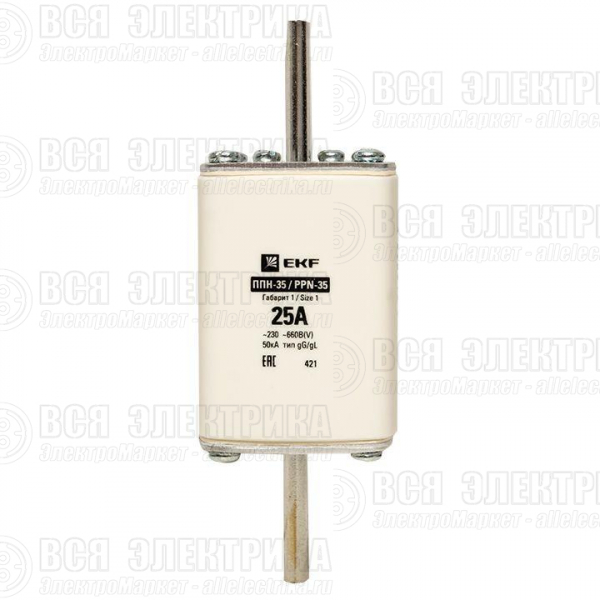 Вставка плавкая ППН-35 250/25А габарит 1 PROxima EKF fus-35/250/25
