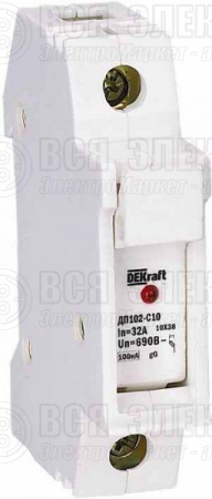 Держатель предохранительного типа C10 ДП102-С10-1Р DEKraft 21383DEK