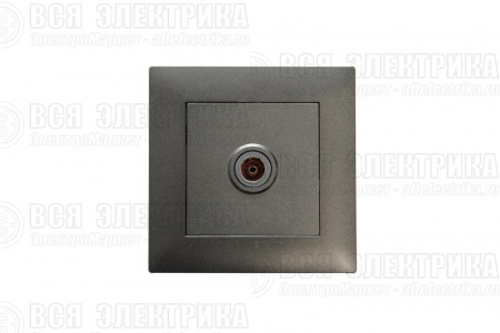 Розетка TV проходная Karea RIZZ STAR дым. металлик Makel 88050007