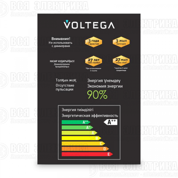Лампа светодиодная филаментная Loft 271 G125 4Вт 2500К E27 Voltega 8555