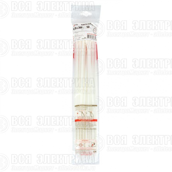 Хомут P6.6 4.8х300 FlexLock стандартный бел. (уп.100шт) PROxima EKF plc-fl-ctsw-4.8x300