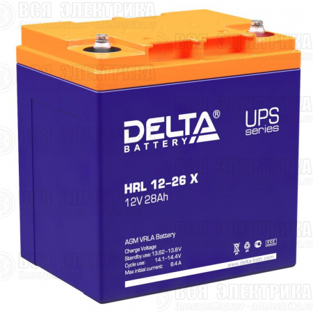 Аккумулятор профессиональный 12В 28А.ч Delta HRL 12-26 X