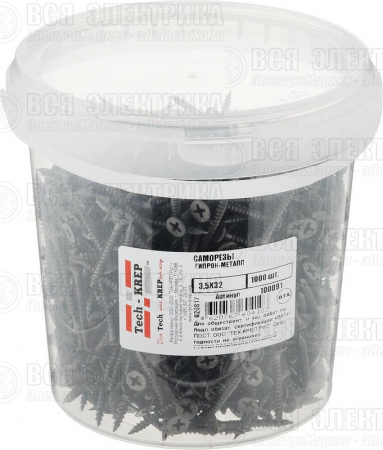 Саморез ШСГМ 3.5х32 (уп.1000шт) Tech-KREP 100091