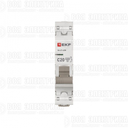 Выключатель автоматический 1п C 20А 4.5кА ВА 47-63N PROxima EKF M634120C