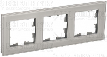Рамка 3-м BRITE РУ-3-2-БрД стекло дым. IEK BR-M32-G-K30