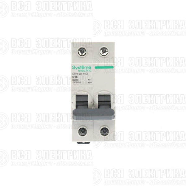 Выключатель автоматический 2п City9 Set (АВ) С 16А 6кА 230В SE C9F36216