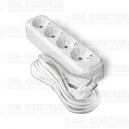Удлинитель 4х5м с заземл. IP20 Е-304А ПВС 3х1.5 Universal 1731