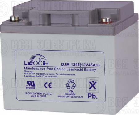 Аккумулятор 12В 45А.ч LEOCH DJM1245 LEOCH