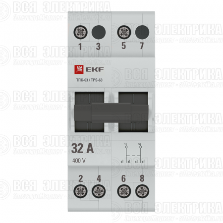 Переключатель трехпозиционный ТПС-63 2P 32А PROxima EKF TPS232