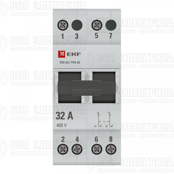 Переключатель трехпозиционный ТПС-63 2P 32А PROxima EKF TPS232