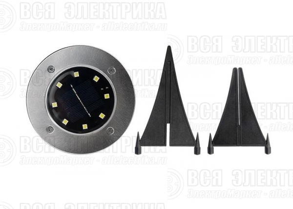 Светильник светодиодный SLR-S14 8SMD грунтовый IP44 корпус нерж. сталь солнечная батарея (уп.4шт) ФАZА 5041011
