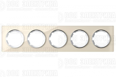 Рамка 5-м Garda горизонт. стеклянная беж. 2E52501301 OneKeyElectro 2234933