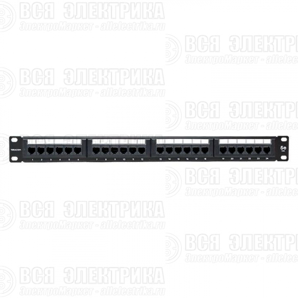 Патч-панель 19дюйм 1U кат.5E UTP неэкранир. 24 порта RJ45 110 IDC TERACOM EKF TRC-PPNL-5EUTP-1U24
