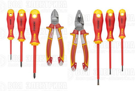 Набор диэлекрических отверток Ergonic с пасатижами и бокорезами (уп.8шт) Felo 41398517