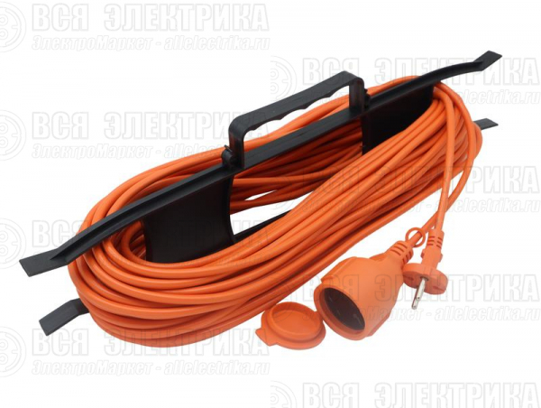 Удлинитель-шнур на рамке 1х30м без заземл. 6А IP44 2х0.75 с защ. крышкой TOKOV ELECTRIC TKE-SR30-075