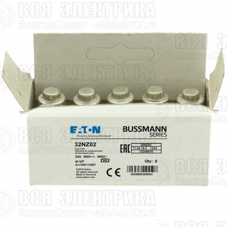 Предохранитель 32А D02 GG 400В AC EATON 32NZ02