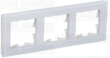 Рамка 3-м BRITE РУ-3-2-БрБ стекло бел. IEK BR-M32-G-K01