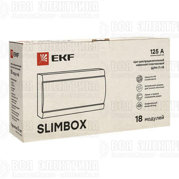 Щит ЩРН-П-18 "SlimBox" IP41 бел. дверца PROxima EKF sb-n-18w