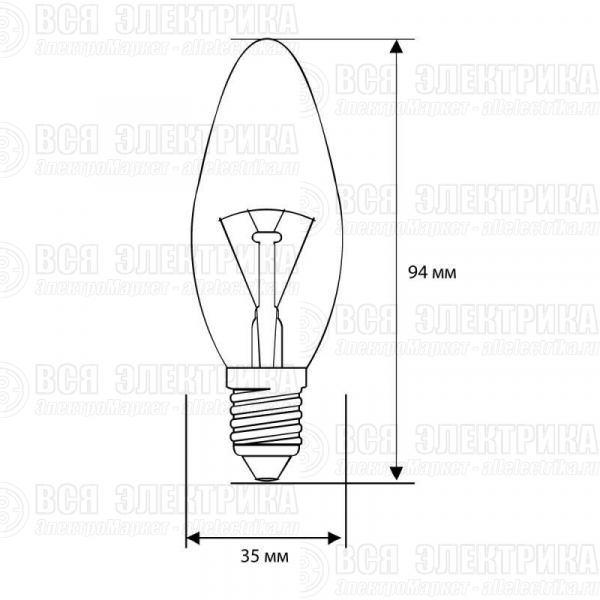 Лампа накаливания MIC B CL 60Вт E27 Camelion 9871