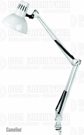 Светильник KD-312 настол. струбцина 230В 40Вт E27 бел. Camelion 5764