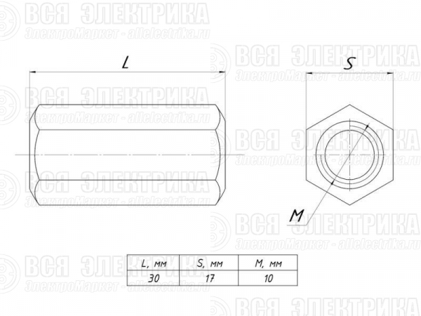 Гайка соединительная М10 EKF gsm10