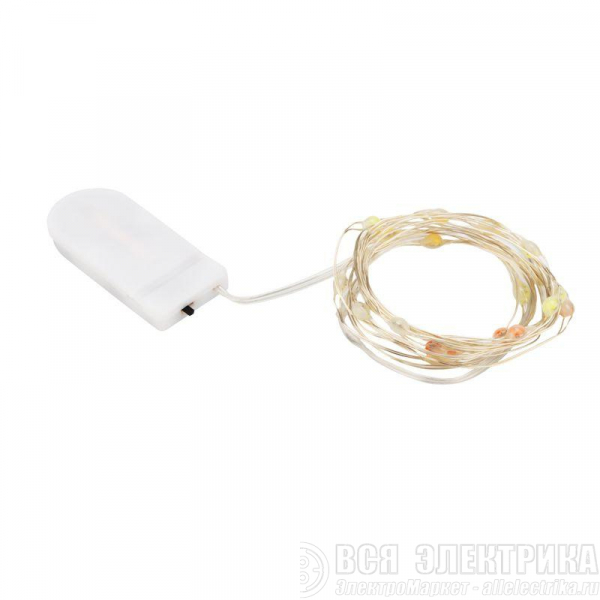 Гирлянда светодиодная "Роса" с крупными каплями 2м 20LED бел. 0.1Вт IP20 элементы питания 2хCR2032 (в компл.) Neon-Night 302-005