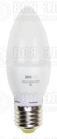 Лампа светодиодная PLED-ECO 5Вт C37 свеча 3000К тепл. бел. E27 400лм 230В JazzWay 2855312A