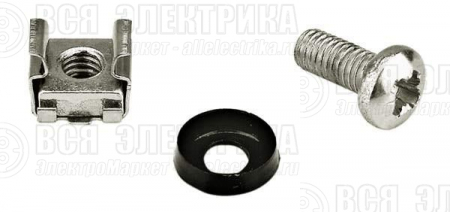 Комплект CNS-M6-16 16мм винт M6; квадратная гайка; шайба Hyperline 48342