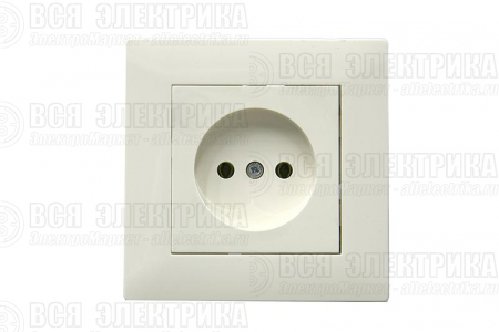 Розетка 1-м Karea RIZZ без заземл. керамика крем Makel 88010002