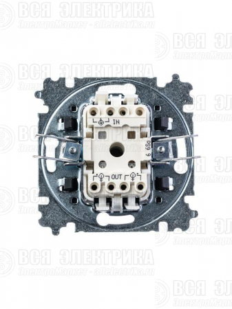 Переключатель 1-кл. СП Levit IP20 сталь/дым. черн. ABB 2CHH590645A6069