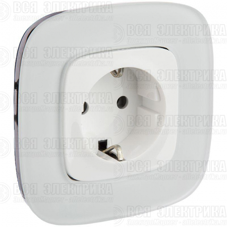 Розетка 1-м СП Valena Allure 16А IP2X 250В 2P+E безвинтов. клеммы с лицев. панелью механизм бел. Leg 753721