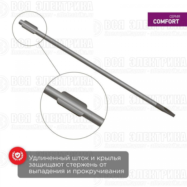 Отвертка шлицевая SL 4х100мм двухкомпонентная рукоятка Rexant 12-6424