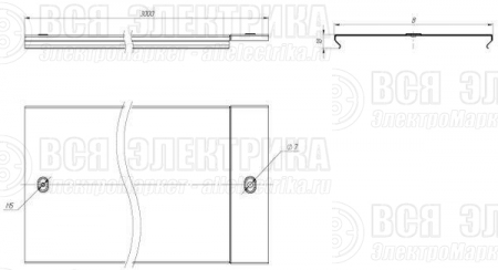 Крышка для лотка осн.150 L3000 сталь 0.6мм оцинк. EKF k15010