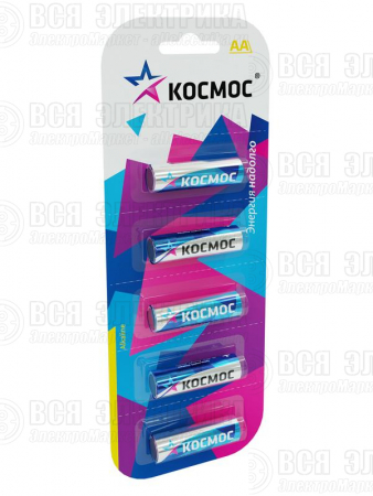 Элемент питания алкалиновый AA/LR6 BP-5 (блист.5шт) КОСМОС KOCLR65BL