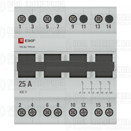 Переключатель трехпозиционный ТПС-63 4P 25А PROxima EKF TPS425