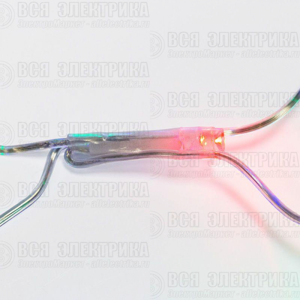 Гирлянда светодиодная "Сеть" 1.5х1.5м 150LED мультиколор 12Вт 220-240В IP20 с контроллером 8 режимов провод ПВХ прозр. Neon-Night 215-129