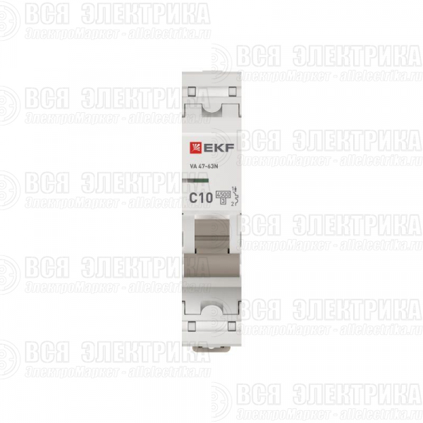 Выключатель автоматический модульный 1п C 10А 4.5кА ВА 47-63N PROxima EKF M634110C
