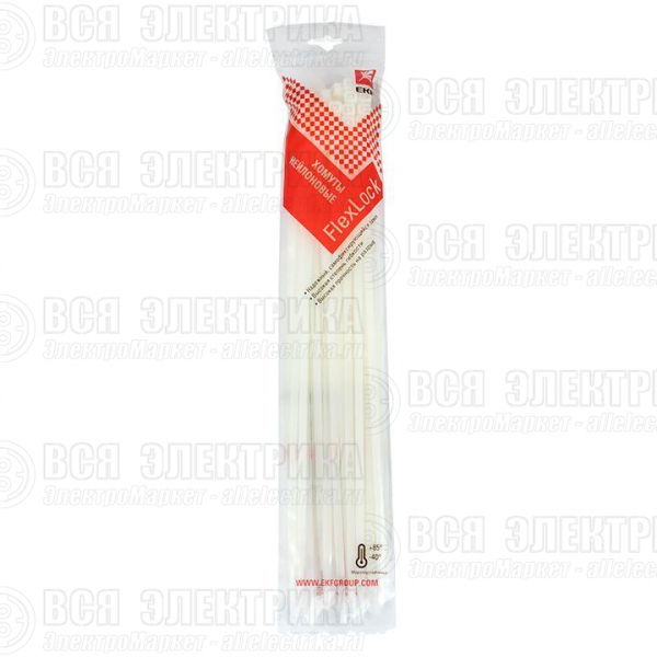 Хомут P6.6 4.8х300 FlexLock стандартный бел. (уп.100шт) PROxima EKF plc-fl-ctsw-4.8x300