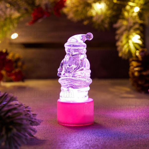 Фигура светодиодная "Санта Клаус" 1LED RGB 0.1Вт IP20 на подставке элементы питания 3хAG13(LR44) (в компл.) Neon-Night 501-040