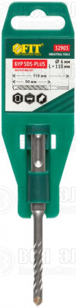 Бур по бетону SDS PLUS с двойн. резьбой 6х110мм FIT 32903