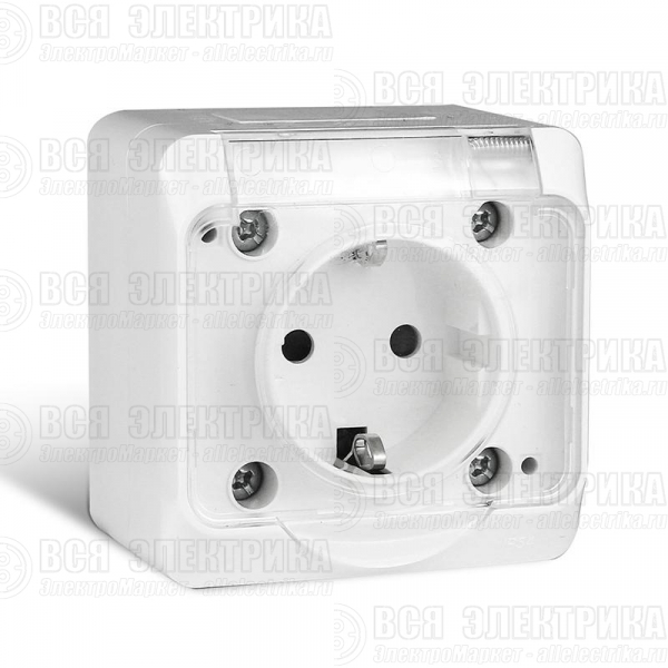 Розетка 1-м ОП Nix 16А IP54 250В с заземл. с прозр. крышкой бел. TOKOV ELECTRIC TKE-NX-R1Z-C01T-IP54