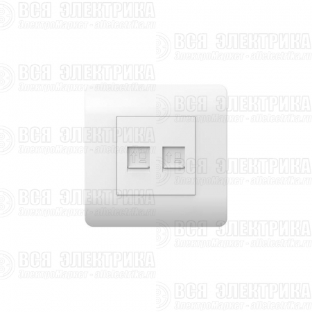 Розетка компьютерная 2-м NEW3-E RJ45 бел. CHINT 431553