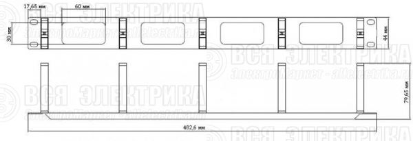 Организатор CM-1U-PL кабельный с пласт. кольцами 19дюйм 1U Hyperline 15446