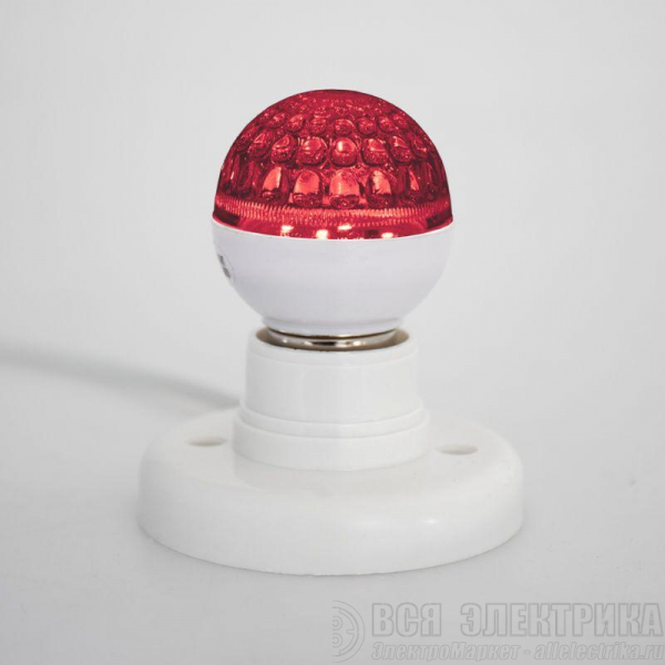 Лампа светодиодная 1Вт 9LED Шар d50 E27 красн. Neon-Night 405-212