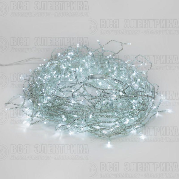 Гирлянда светодиодная универсальная 10м 100LED бел. 4Вт IP20 с контроллером провод ПВХ прозр. Neon-Night 304-025